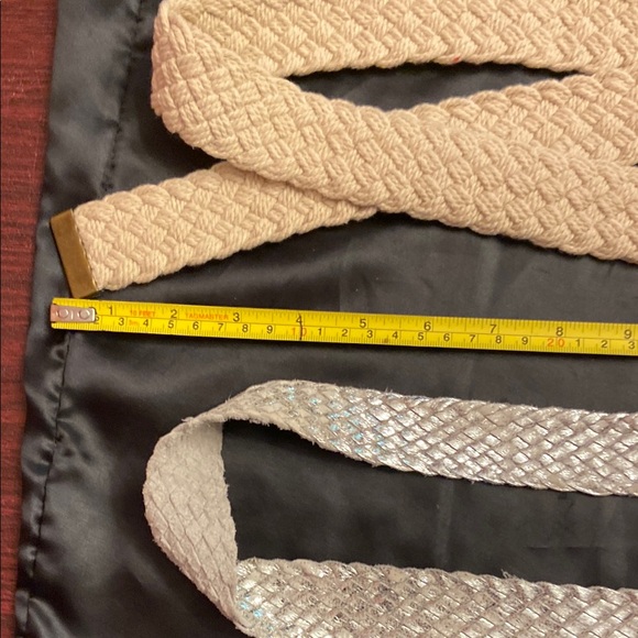 Vintage Elegant Cream and Silver Braided Belt Set - Picture 12 of 16